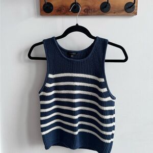 Dynamite Navy & White Striped Knit Tank